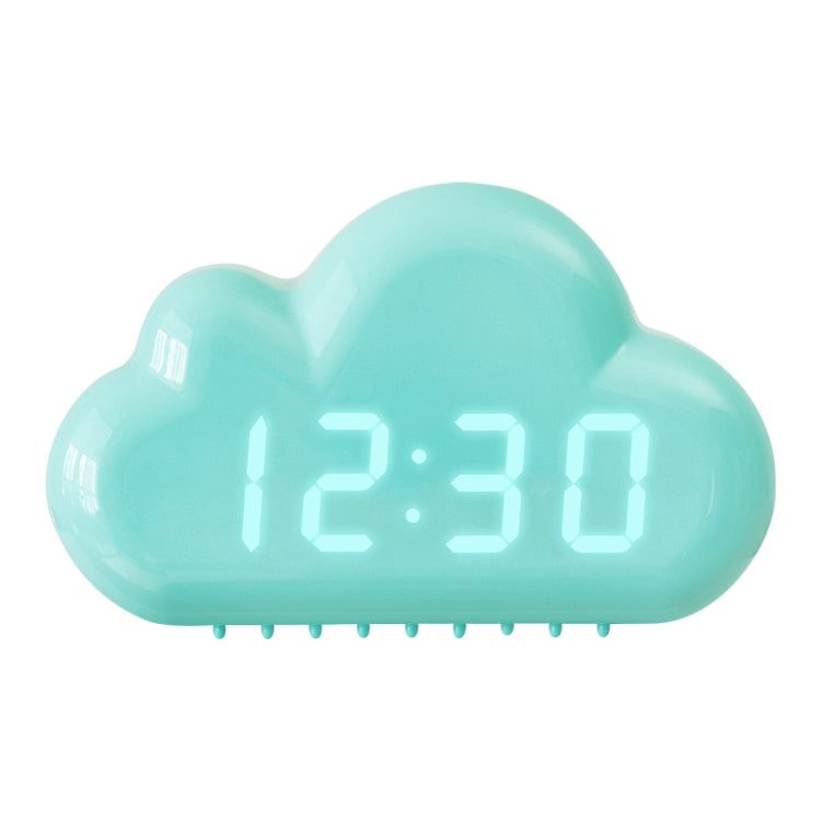 1966 Cute Cloud Shape Voice-activated LED Bedside Alarm Clock, White, Blue