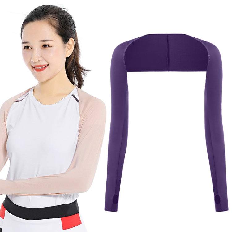 Golf Sunscreen Shawl Sleeves Outdoor Sports Cycling Ice Silk One Word Raglan Sleeves, Purple, Black, White, Grey, Pink, Sky Blue, Sapphire, Light Purple, Skin Color, Beige, Green, Deep Gray, Deep Purple