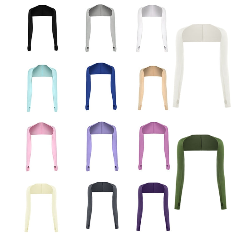 Golf Sunscreen Shawl Sleeves Outdoor Sports Cycling Ice Silk One Word Raglan Sleeves, Purple, Black, White, Grey, Pink, Sky Blue, Sapphire, Light Purple, Skin Color, Beige, Green, Deep Gray, Deep Purple