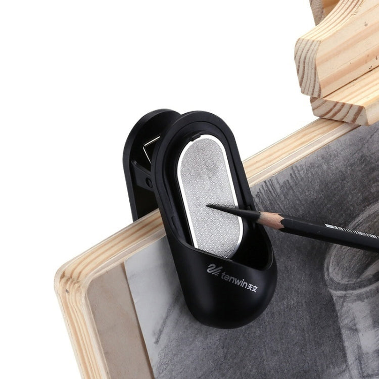 Tenwin MS5860 Spring Clip Type Pencil Grinder Can Hold Sketching Paper, Black, Grey