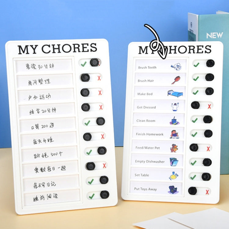 Wall Hanging Checklist Memo Boards Adjustable Checklist Board,Style: Blank Paper Card, My Chores, Without Logo, Blank Paper Card