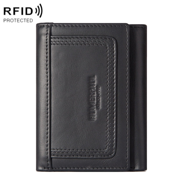 HUMERPAUL BP992 RFID Anti-Magnetic Multi-Card Position Zipper Coin Purse Leather Men Wallet, BP992 Black, BP992 Dark Brown, BP992 Brown