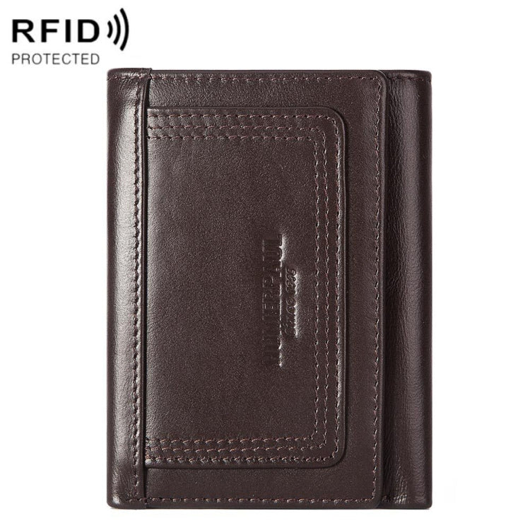 HUMERPAUL BP992 RFID Anti-Magnetic Multi-Card Position Zipper Coin Purse Leather Men Wallet, BP992 Black, BP992 Dark Brown, BP992 Brown