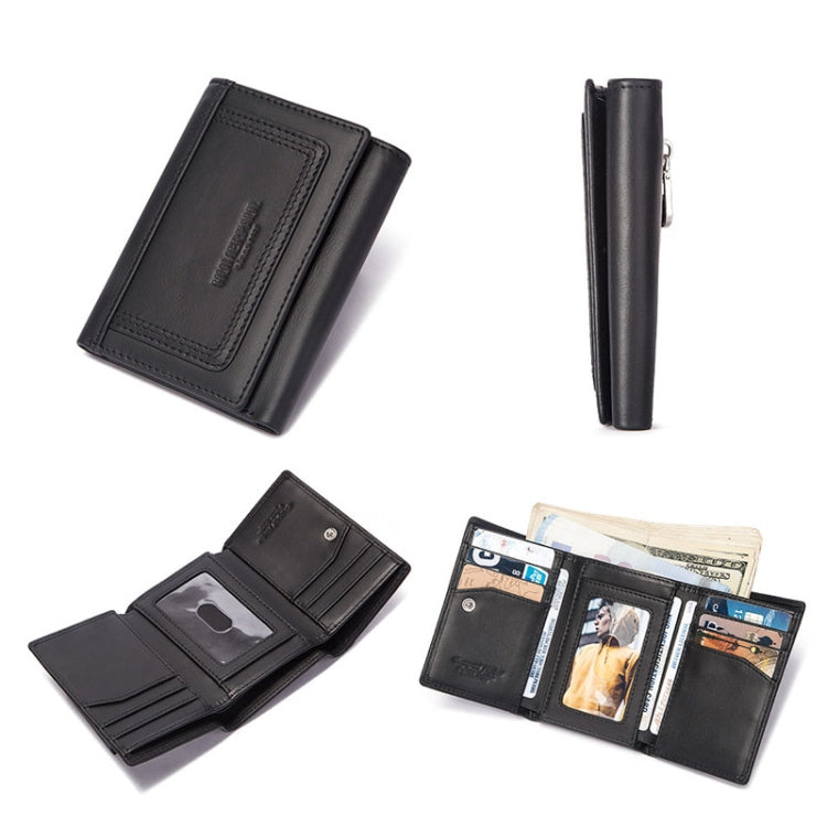 HUMERPAUL BP992 RFID Anti-Magnetic Multi-Card Position Zipper Coin Purse Leather Men Wallet, BP992 Black, BP992 Dark Brown, BP992 Brown