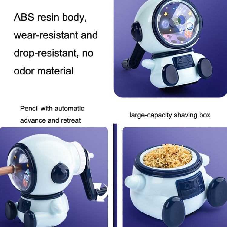 Cartoon Hand-cranked Automatic Pencil Sharpener, Style:, Astronaut (Dark Blue), Astronaut (Light Blue), Astronaut (Pink), Little Dinosaur (Dark Blue)