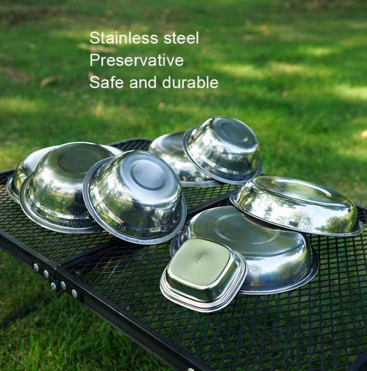 CLS Portable Stainless Steel Dinner Plate Outdoor Camping Cutlery, 22 PCS / Set