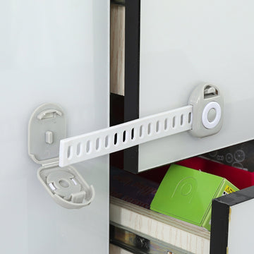 10 PCS Children Household Anti-opening Drawer Door Safety Lock, Short White Gray, Short White Orange, Long White Gray