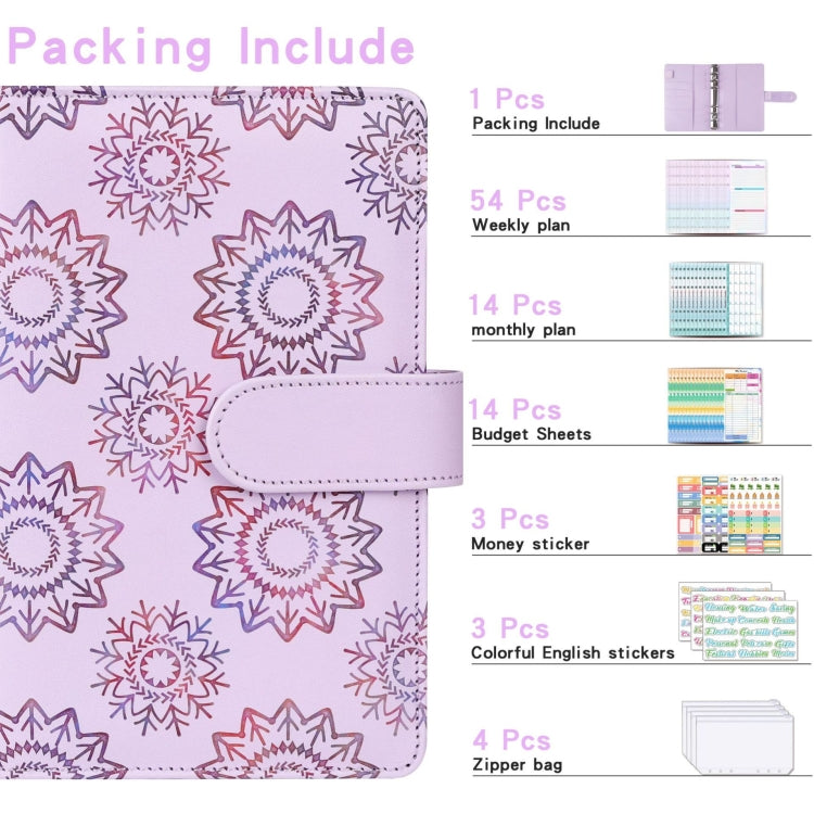 A6 Cash Budget Book Schedule Weekly Plan Monthly Plan Loose-leaf Notepad, White, Pink, Blue, Purple, Green