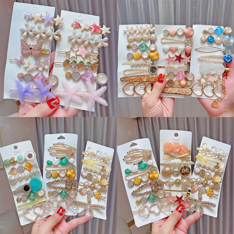 Alloy Colorful Hairpin Headgear Pearl Rhinestone Clip Set, 8PCS/Set Heavy Work, 8PCS/Set Cherry, 8PCS/Set Pink Cherry, 8PCS/Set Starfish, 7PCS/Set Mermaid, 4PCS/Set Light Blue, 6PCS/Set Purple, 6PCS/Set Fresh Green, 8PCS/Set Yellow, 7PCS/Set Yellow Hea...