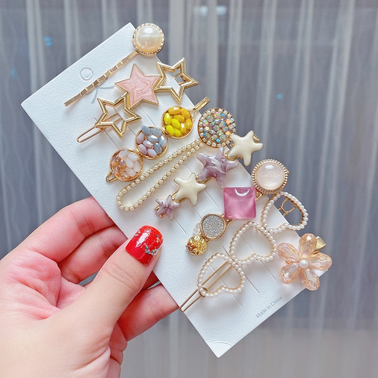 Alloy Colorful Hairpin Headgear Pearl Rhinestone Clip Set, 8PCS/Set Heavy Work, 8PCS/Set Cherry, 8PCS/Set Pink Cherry, 8PCS/Set Starfish, 7PCS/Set Mermaid, 4PCS/Set Light Blue, 6PCS/Set Purple, 6PCS/Set Fresh Green, 8PCS/Set Yellow, 7PCS/Set Yellow Hea...