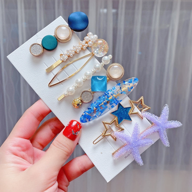 Alloy Colorful Hairpin Headgear Pearl Rhinestone Clip Set, 8PCS/Set Heavy Work, 8PCS/Set Cherry, 8PCS/Set Pink Cherry, 8PCS/Set Starfish, 7PCS/Set Mermaid, 4PCS/Set Light Blue, 6PCS/Set Purple, 6PCS/Set Fresh Green, 8PCS/Set Yellow, 7PCS/Set Yellow Hea...