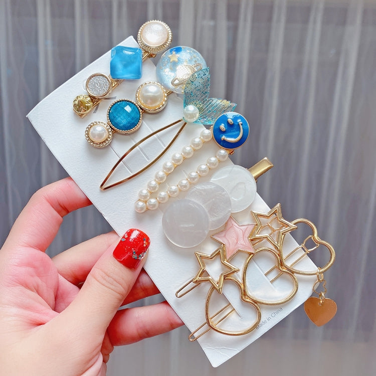 Alloy Colorful Hairpin Headgear Pearl Rhinestone Clip Set, 8PCS/Set Heavy Work, 8PCS/Set Cherry, 8PCS/Set Pink Cherry, 8PCS/Set Starfish, 7PCS/Set Mermaid, 4PCS/Set Light Blue, 6PCS/Set Purple, 6PCS/Set Fresh Green, 8PCS/Set Yellow, 7PCS/Set Yellow Hea...