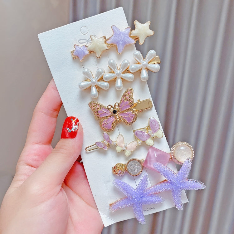 Alloy Colorful Hairpin Headgear Pearl Rhinestone Clip Set, 8PCS/Set Heavy Work, 8PCS/Set Cherry, 8PCS/Set Pink Cherry, 8PCS/Set Starfish, 7PCS/Set Mermaid, 4PCS/Set Light Blue, 6PCS/Set Purple, 6PCS/Set Fresh Green, 8PCS/Set Yellow, 7PCS/Set Yellow Hea...