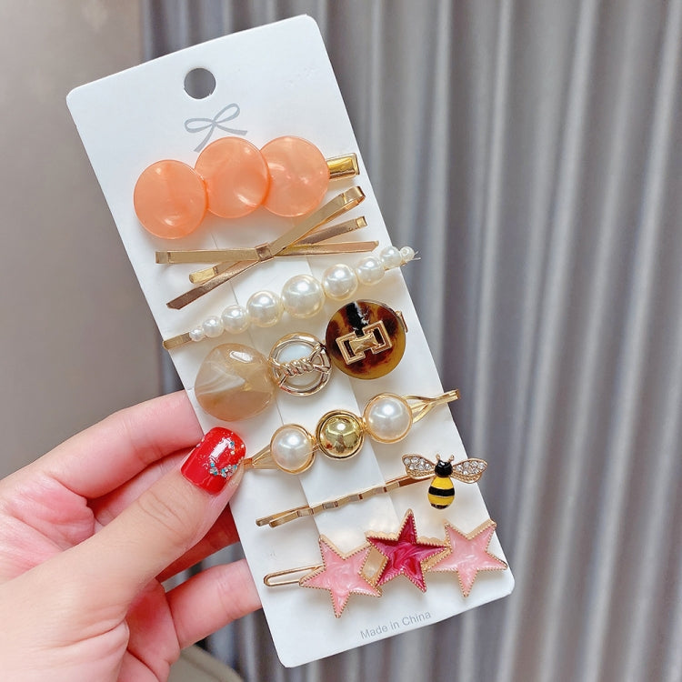 Alloy Colorful Hairpin Headgear Pearl Rhinestone Clip Set, 8PCS/Set Heavy Work, 8PCS/Set Cherry, 8PCS/Set Pink Cherry, 8PCS/Set Starfish, 7PCS/Set Mermaid, 4PCS/Set Light Blue, 6PCS/Set Purple, 6PCS/Set Fresh Green, 8PCS/Set Yellow, 7PCS/Set Yellow Hea...