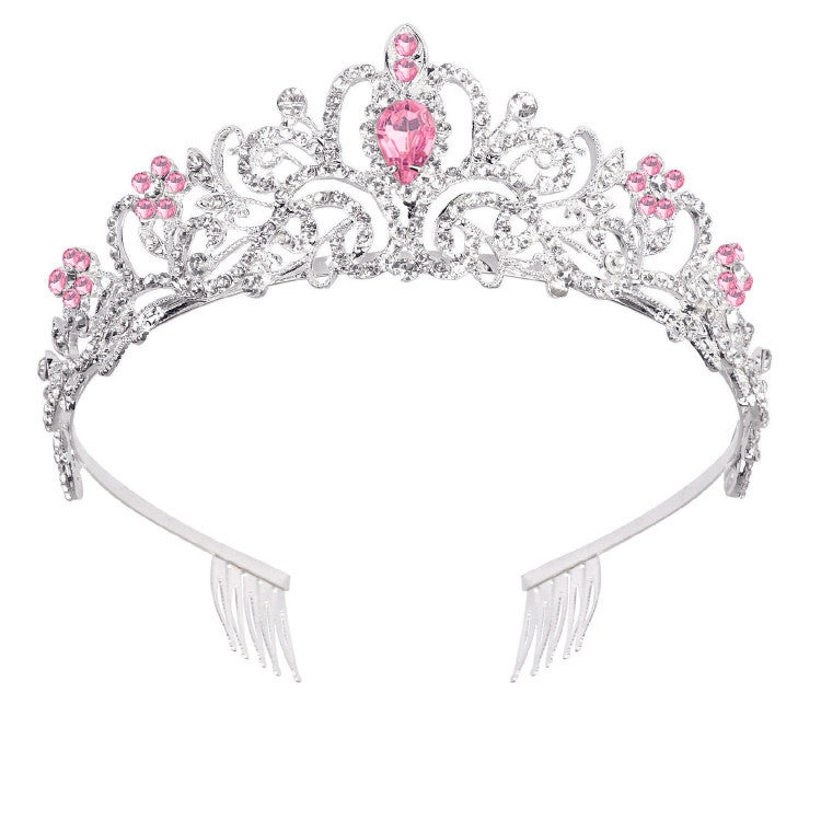 G2888 Crystal Diamond Wedding Party Braided Hair Crown Show Headband, Silver White, Silver, Gold, Rose Gold, AB Colorful, White+Pink, Pink, Blue, No Comb Rose Gold, No Comb Gold, Colorful Opal, Colorful, Purple Red Diamond, Light Purple, Light Green   ...