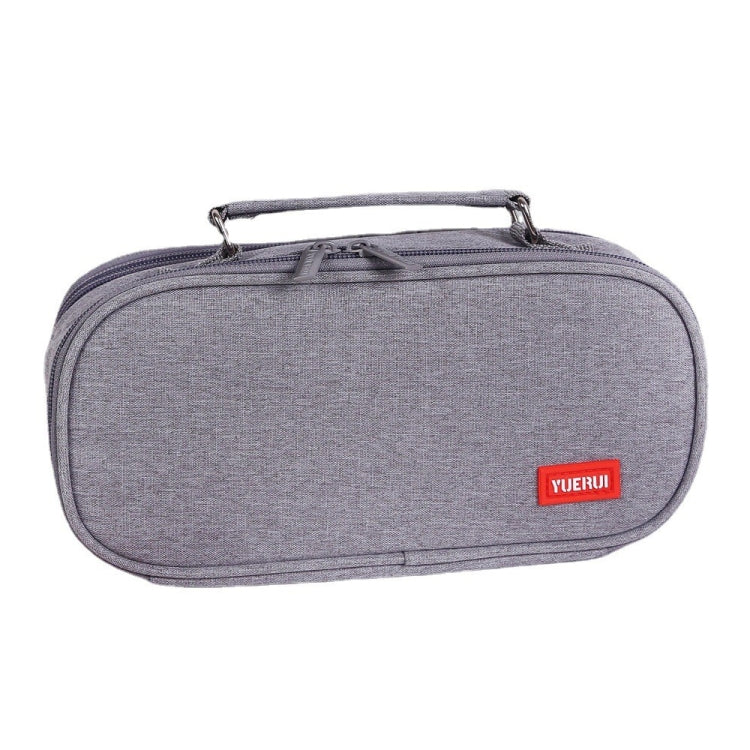 Large Capacity Multi-layer Portable Stationery Bag Canvas Pen Bag, Black, Green, Grey, Pink, Navy Blue, Blue