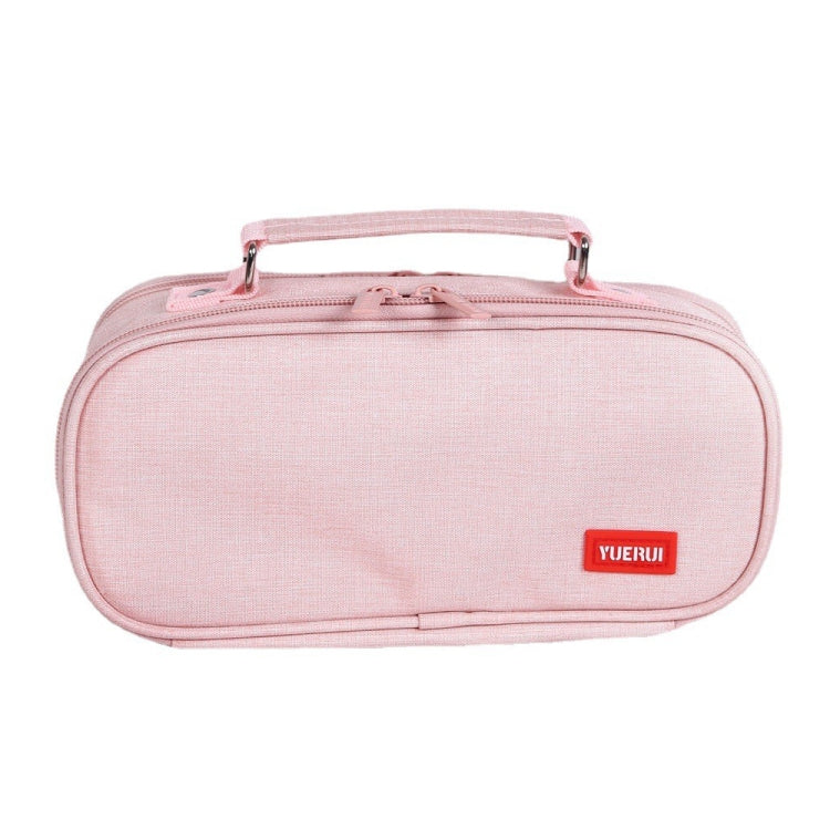 Large Capacity Multi-layer Portable Stationery Bag Canvas Pen Bag, Black, Green, Grey, Pink, Navy Blue, Blue
