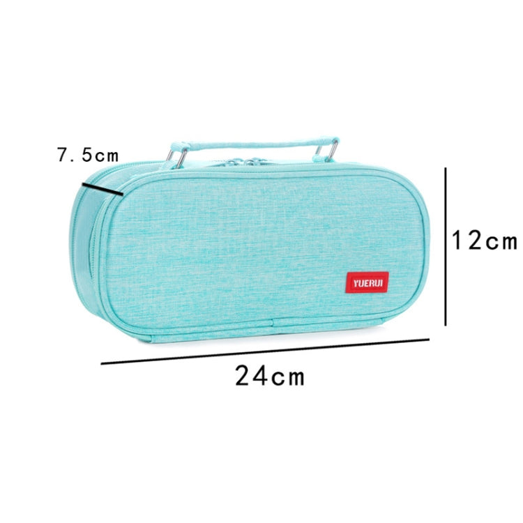 Large Capacity Multi-layer Portable Stationery Bag Canvas Pen Bag, Black, Green, Grey, Pink, Navy Blue, Blue