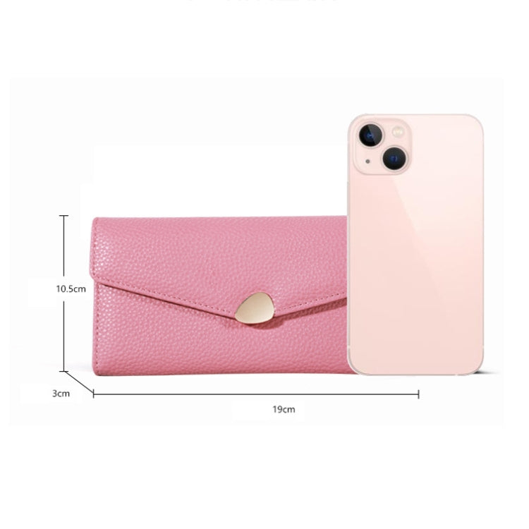 87P Litchi Pattern Multifunctional Large Capacity Wallet Phone Bag, Yellow, Green, Blue, Black, Pink, Red Wine, Brown