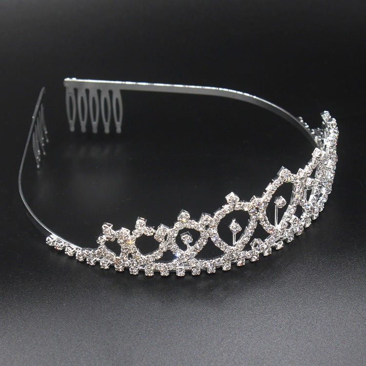 WM-02 Crystal Diamond Birthday Party Wedding Updo Crown, Color: Gold Queen Set1, Silver, Gold, Rose Gold, AB Diamond, Gold Queen, AB Silver Queen, Silver Queen, Rose Gold Queen, Golden Queen, Silver Girl, AB Gold Girl, Gold Girl, Rose Gold Girl        ...