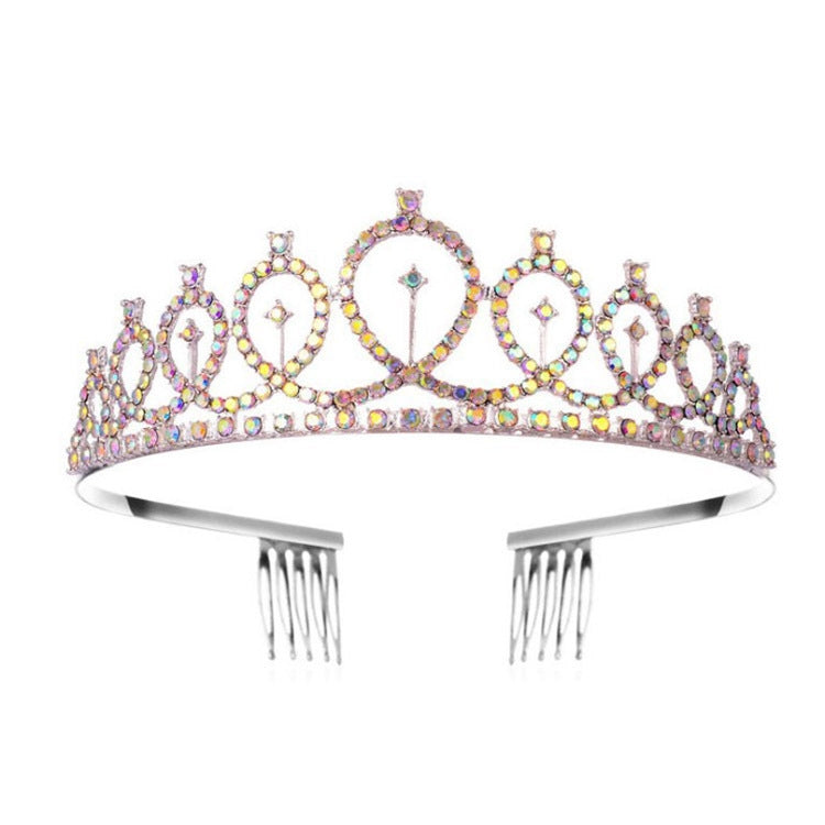 WM-02 Crystal Diamond Birthday Party Wedding Updo Crown, Color: Gold Queen Set1, Silver, Gold, Rose Gold, AB Diamond, Gold Queen, AB Silver Queen, Silver Queen, Rose Gold Queen, Golden Queen, Silver Girl, AB Gold Girl, Gold Girl, Rose Gold Girl        ...