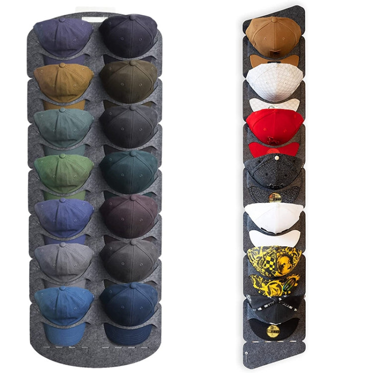 Felt Baseball Cap Display Stand Non-woven Hanging Storage Bag,Style: 7 Grids Single Row 3mm, 14 Grids Double Row 3mm, 7 Grids Single Row 3mm