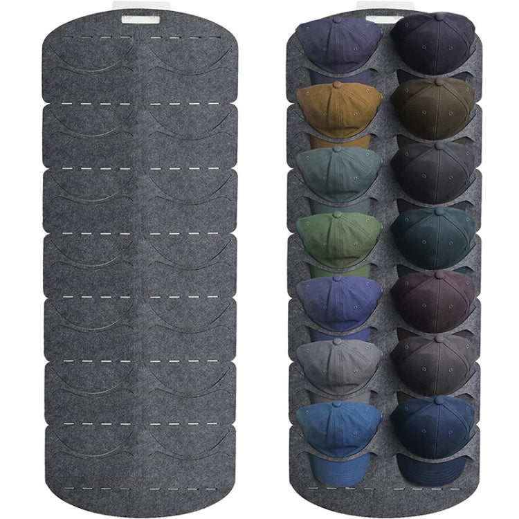 Felt Baseball Cap Display Stand Non-woven Hanging Storage Bag,Style: 7 Grids Single Row 3mm, 14 Grids Double Row 3mm, 7 Grids Single Row 3mm