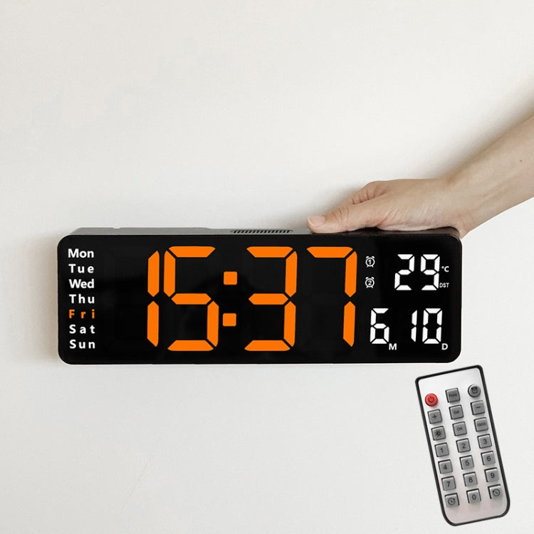 6629 13 Inch Multifunctional LED Living Room Large Screen Wall Clock, 13 Inch Black Shell Orange Light, 13 Inch Black Shell Green Light, 13 Inch Black Shell Red Light, 13 Inch White Shell Orange Light, 13 Inch White Shell Green Light                   ...