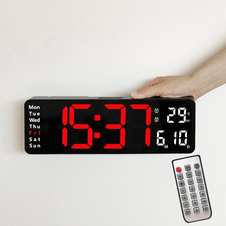 6629 13 Inch Multifunctional LED Living Room Large Screen Wall Clock, 13 Inch Black Shell Orange Light, 13 Inch Black Shell Green Light, 13 Inch Black Shell Red Light, 13 Inch White Shell Orange Light, 13 Inch White Shell Green Light                   ...