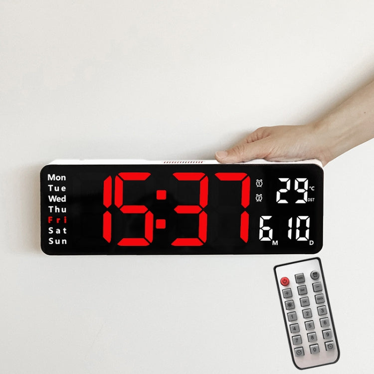 6629 13 Inch Multifunctional LED Living Room Large Screen Wall Clock, 13 Inch Black Shell Orange Light, 13 Inch Black Shell Green Light, 13 Inch Black Shell Red Light, 13 Inch White Shell Orange Light, 13 Inch White Shell Green Light                   ...