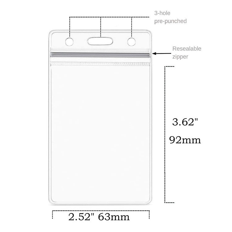 20 PCS Transparent PVC Vertical Plastic Card Sleeves Waterproof ID Card Sleeves Badges, ID Card Sleeves Badges