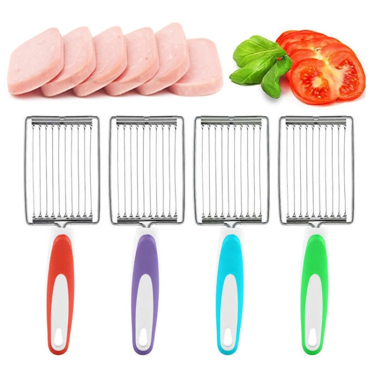 Tomato Luncheon Meat Slicer Non-slip Stainless Steel Fruit Cutter, Fruit Cutter(Blue), Fruit Cutter(Green), Fruit Cutter(Orange), Fruit Cutter(Purple)