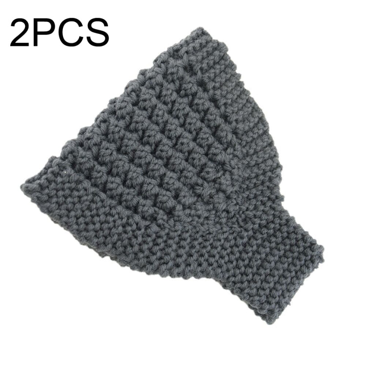 2 PCS Knitted Headband Warm Ear Protection Widened Head Cover Hair Accessories, Creamy-white, Dark Gray, Light Grey, Black, Red, Pink, Khaki, Cream Color