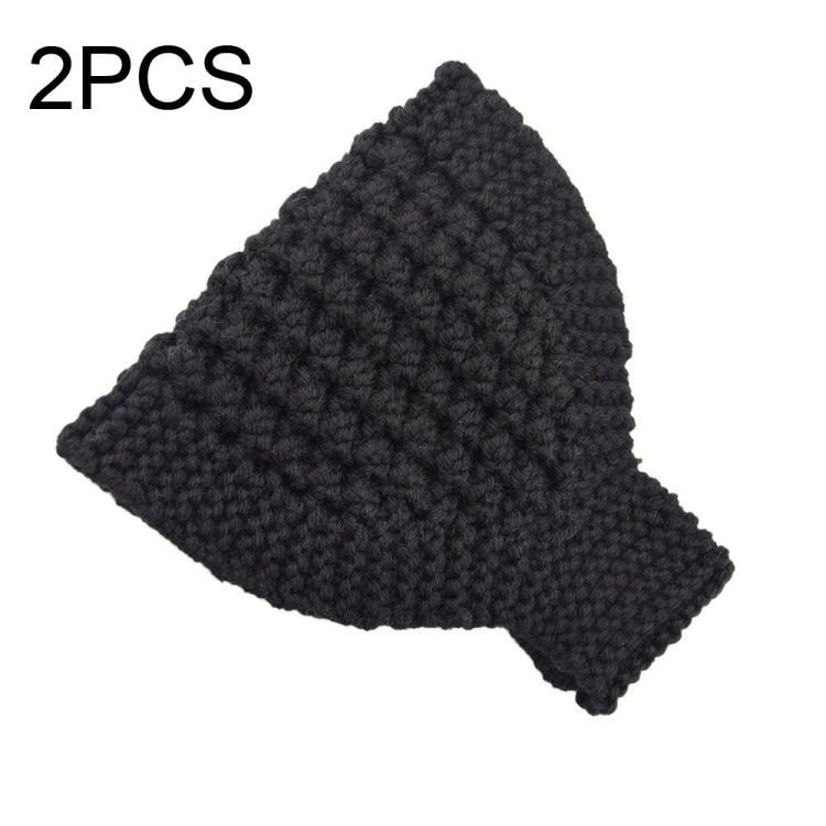 2 PCS Knitted Headband Warm Ear Protection Widened Head Cover Hair Accessories, Creamy-white, Dark Gray, Light Grey, Black, Red, Pink, Khaki, Cream Color
