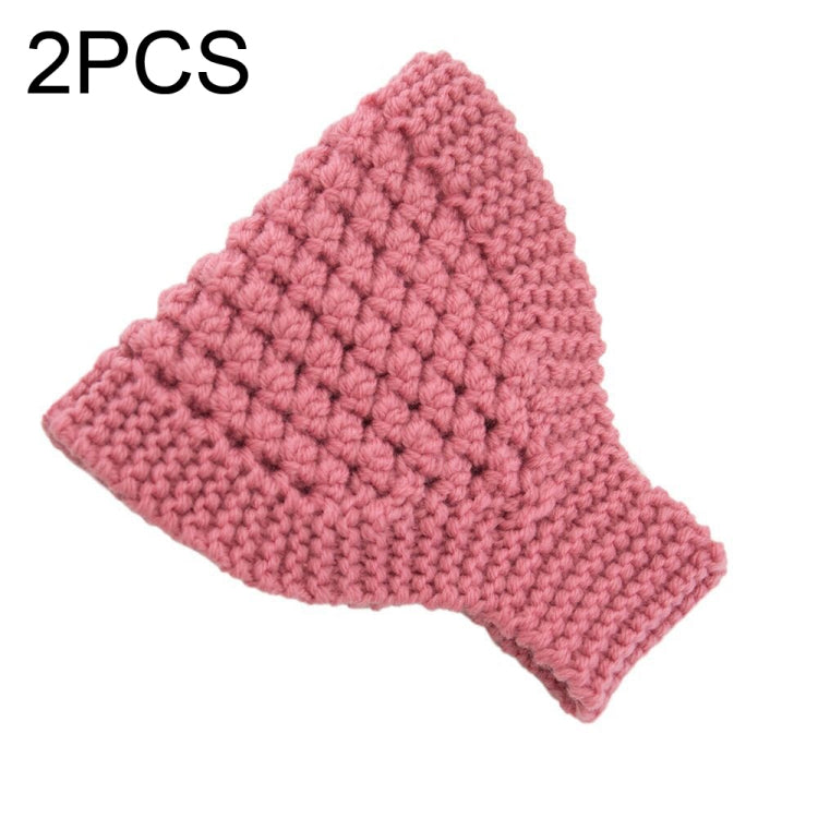 2 PCS Knitted Headband Warm Ear Protection Widened Head Cover Hair Accessories, Creamy-white, Dark Gray, Light Grey, Black, Red, Pink, Khaki, Cream Color