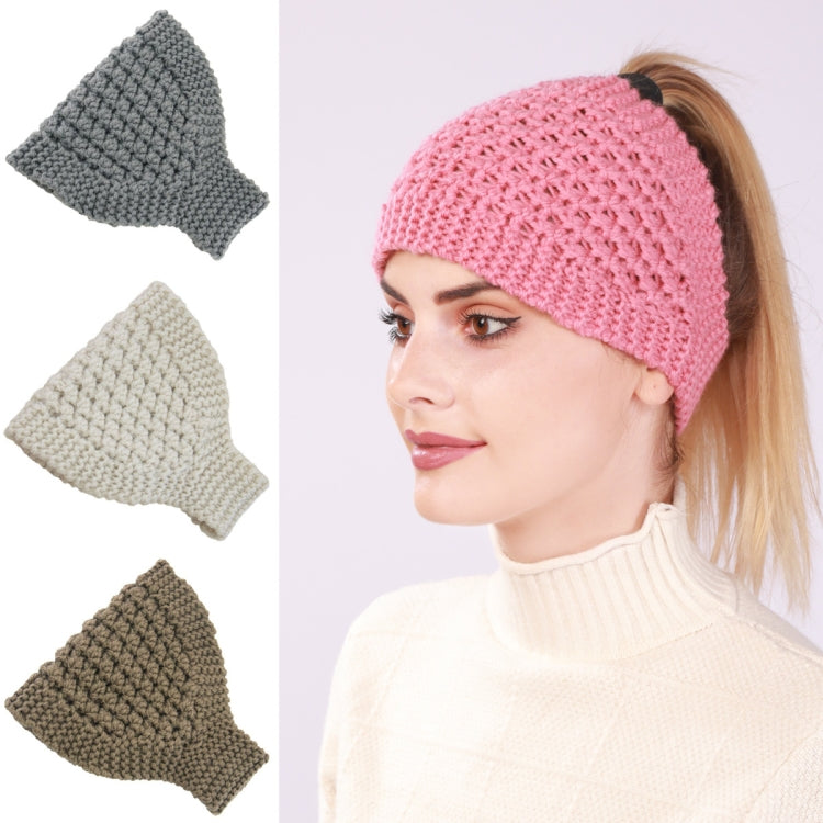 2 PCS Knitted Headband Warm Ear Protection Widened Head Cover Hair Accessories, Creamy-white, Dark Gray, Light Grey, Black, Red, Pink, Khaki, Cream Color