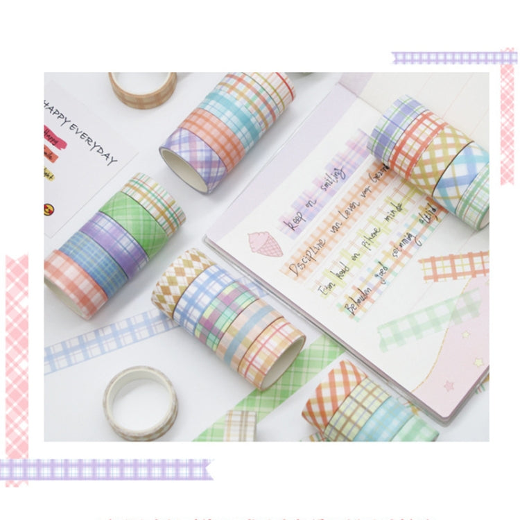 Small Fresh Lattice Salt Series Hand Account Tape Set, 60 Rolls 1.5cm x 2m, 30 Rolls 3cm x 2m