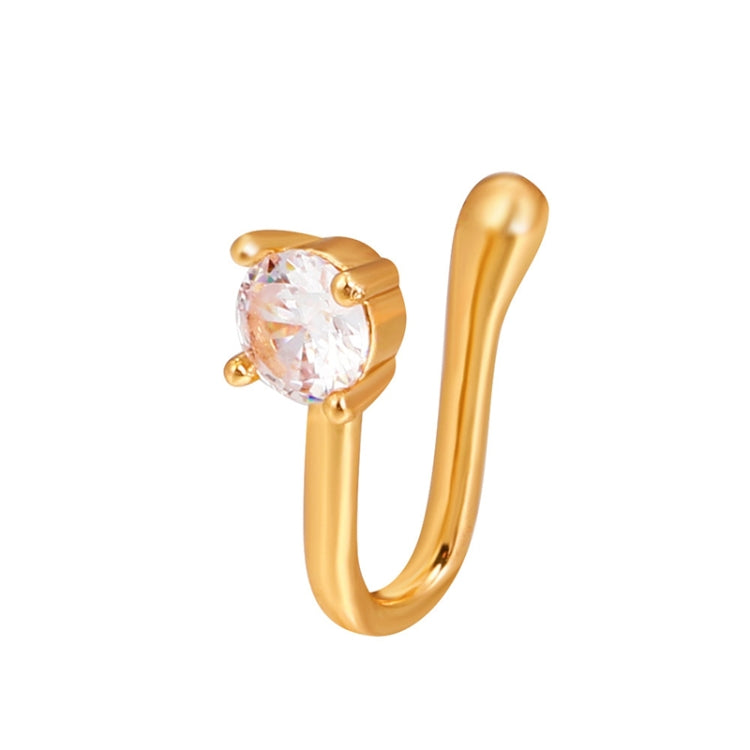 U-shaped Nose Clip Copper Inlaid With Zircon Nose Decoration, Color: G-189 Silver, G-364 Gold, G-365 Silver, G-247 Gold, G-248 Silver, G-251 Gold, G-252 Silver, G-253 Gold, G-254 Silver, G-235 Gold, G-236 Silver, G-231 Gold, G-232 Silver, G-249 Gold   ...