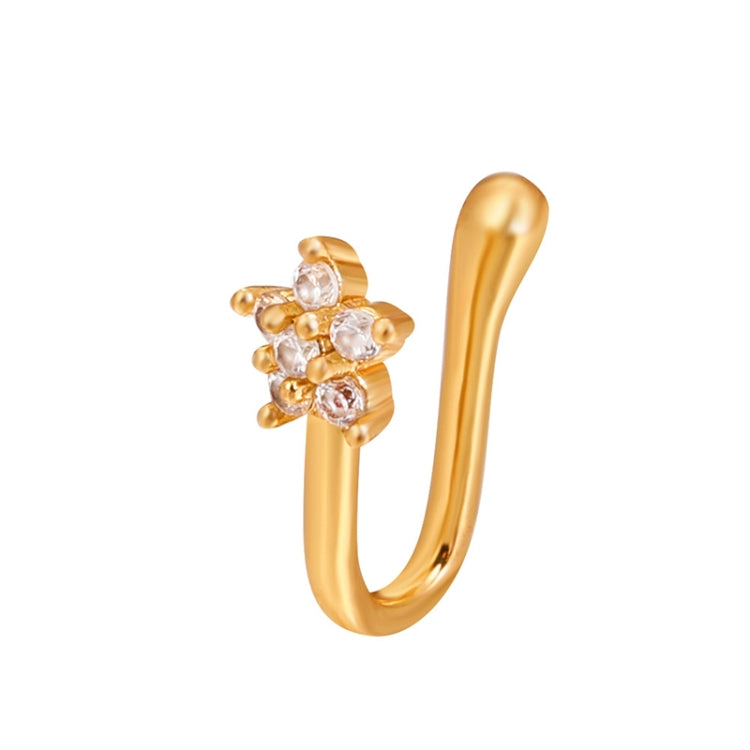 U-shaped Nose Clip Copper Inlaid With Zircon Nose Decoration, Color: G-189 Silver, G-364 Gold, G-365 Silver, G-247 Gold, G-248 Silver, G-251 Gold, G-252 Silver, G-253 Gold, G-254 Silver, G-235 Gold, G-236 Silver, G-231 Gold, G-232 Silver, G-249 Gold   ...