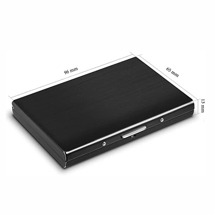 ZT-1563 RFID Anti-theft Aluminum Alloy Multi-compartment Business Card Case Card Holder, Black, Silver