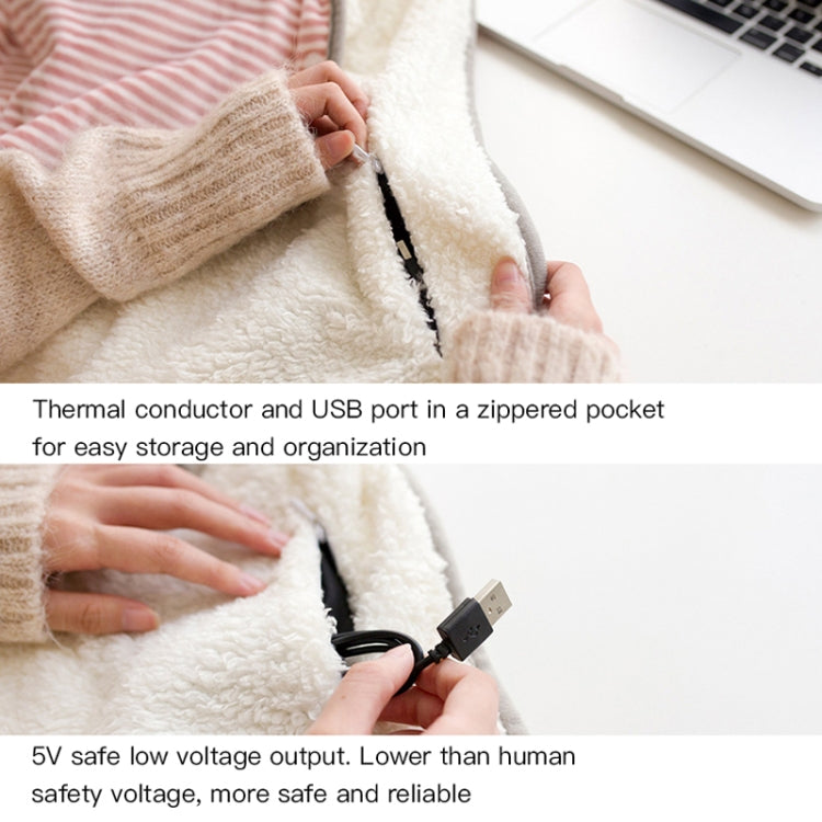 AI-540 72x115cm USB Body Warmer Blanket Office Heater Electric Heating Shawl, 72x115cm Pink Rabbit Stripes, 72x115cm Khaki Elk Stripes, 72x115cm Green, 72x115cm Pink, 72x115cm Gray Cat Stripes