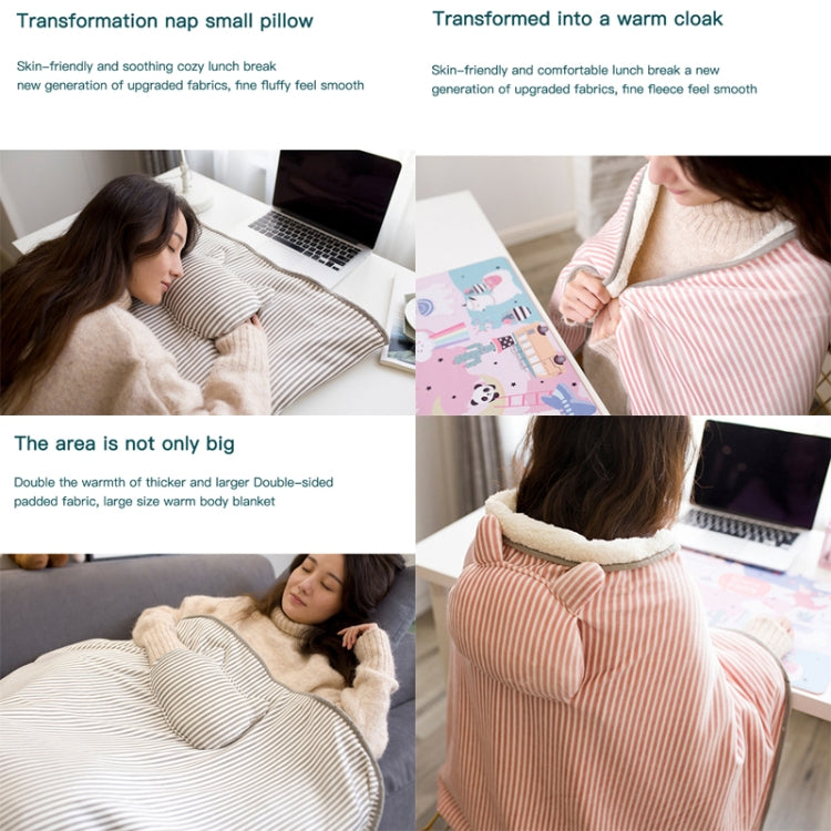 AI-540 72x115cm USB Body Warmer Blanket Office Heater Electric Heating Shawl, 72x115cm Pink Rabbit Stripes, 72x115cm Khaki Elk Stripes, 72x115cm Green, 72x115cm Pink, 72x115cm Gray Cat Stripes