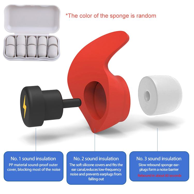 Anti-noise Sleep Earplugs Soundproof Earplugs, Red, Blue, Black