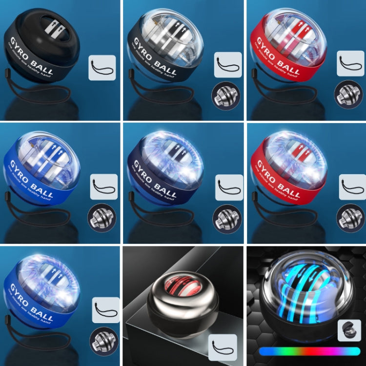 Magnetic Wrist Ball Gyro Training Decompression Fitness Device, Color:, All Black, Black, Red, Blue, Black With Light, Red With Light, Blue With Light, Metal With Light, Six Color Flash