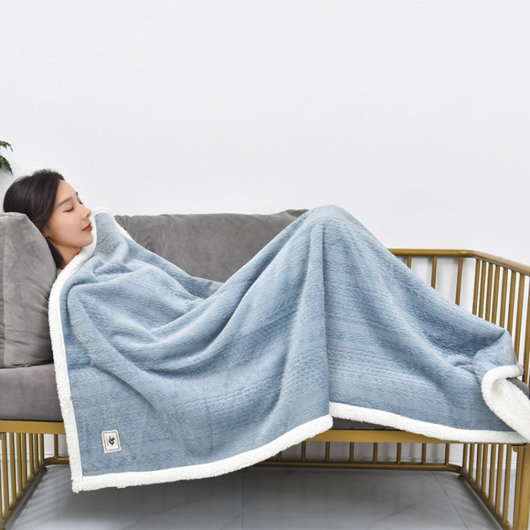 Flannel Thickened Embossed Shawl Blanket Office Air Conditioning Blanket, 80x130cm, 100x150cm
