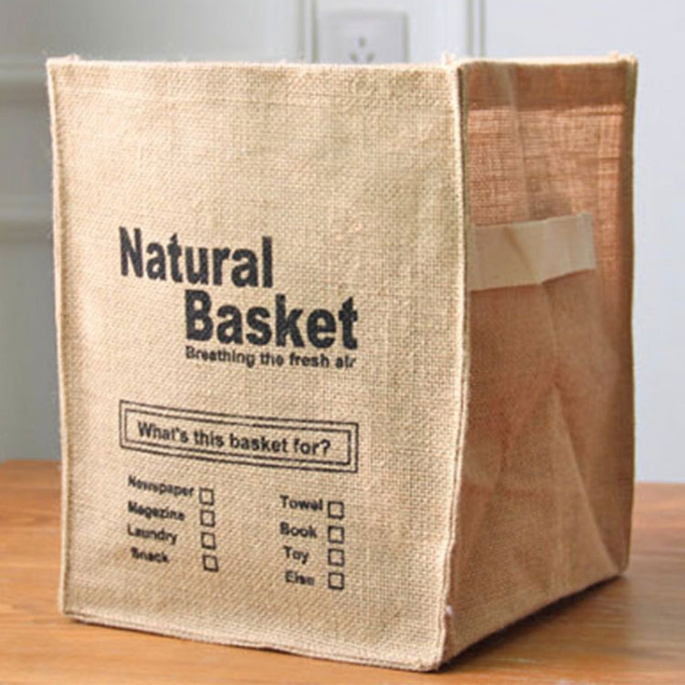 Foldable Jute Storage Box Sorting Basket for Underwear, Number 12, NATURAL, VINTAGE, THE DAILY