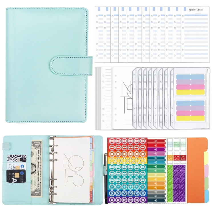A6 Macaron PU Leather Loose-leaf Notebook Cash Budget Handbook, XJYS-010 Green, XJYS-010  Blue, XJYS-010  Pink, XJYS-010  Purple, XJYS-010 Yellow, XJYS-010 Black