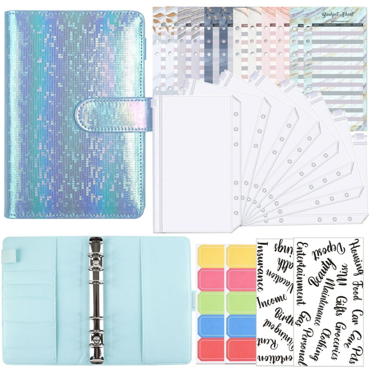 A6 Illusion Magic Square Loose-leaf PU Notebook Cash Budget Book, White, Black, Pink, Purple, Orange, Blue, Green, Milk Tea