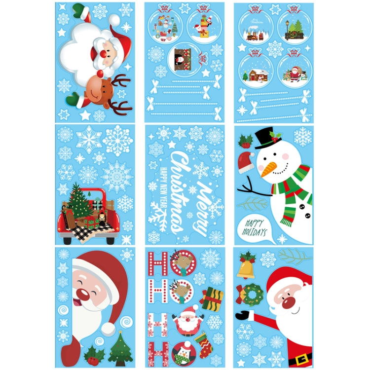 Christmas Static Glass Window Decoration Background Decorative Stickers, Dwarf, White Midget, Santa Claus+ Penguins, Santa Claus, White Santa Claus, Snowman, Ghost Elf