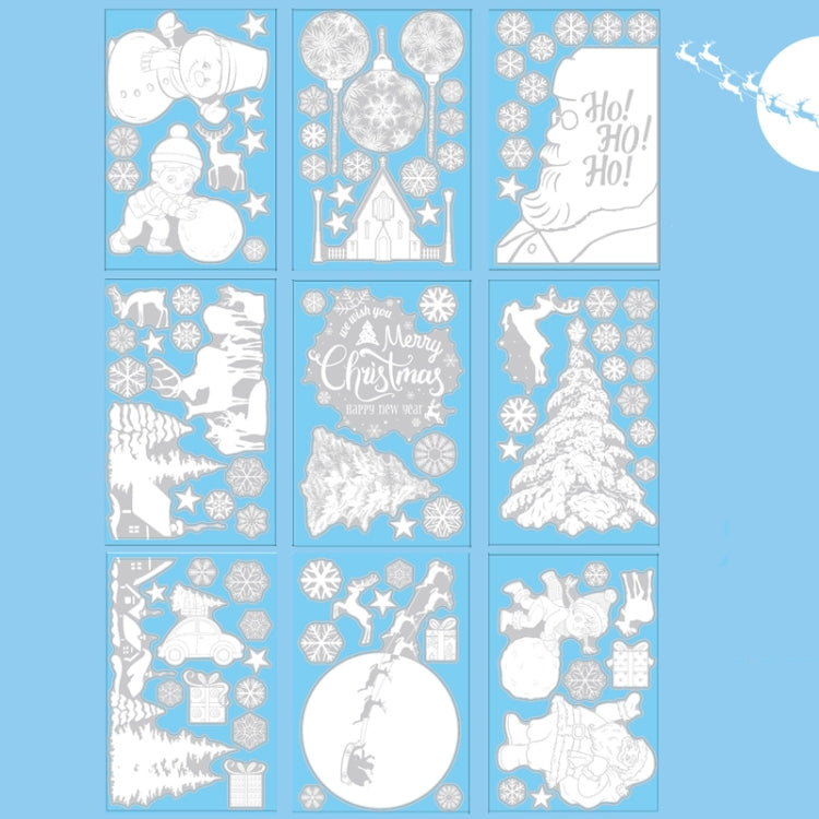 Christmas Static Glass Window Decoration Background Decorative Stickers, Dwarf, White Midget, Santa Claus+ Penguins, Santa Claus, White Santa Claus, Snowman, Ghost Elf
